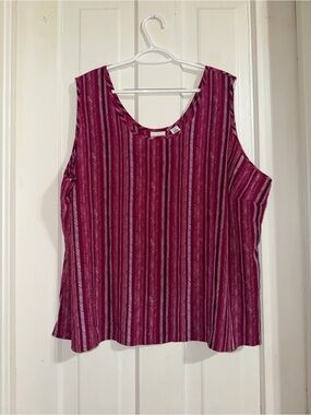 Women's plus size 24 24/26W size 4X Covington Striped Sleeveless Tank top shirt